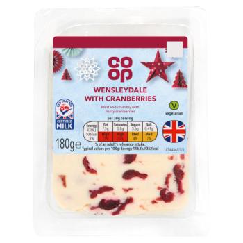 Co-op Wensleydale with Cranberries 180g