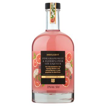 Co-op Irresistible Indulgent Pink Grapefruit & Elderflower Gin Liqueur 50cl
