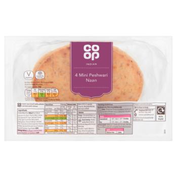 Co-op Indian 4 Mini Peshwari Naan
