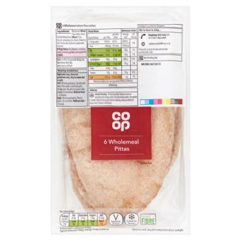 Co-op 6 Wholemeal Pittas