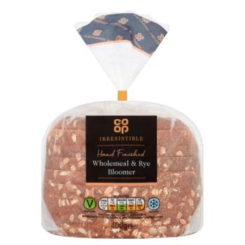 Co-op Irresistible Hand Finished Wholemeal & Rye Bloomer 400g