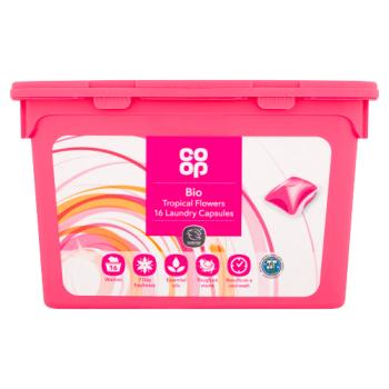 Co-op Bio Tropical Flowers Laundry Capsules 16 x 24.5ml (392ml)