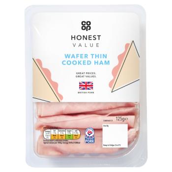 Co-op Honest Value Wafer Thin Cooked Ham 125g
