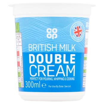 Co-op British Milk Double Cream 300ml