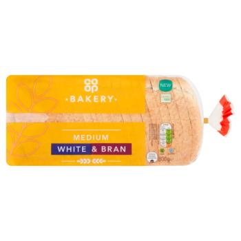 Co-op Bakery Medium White & Bran 800g