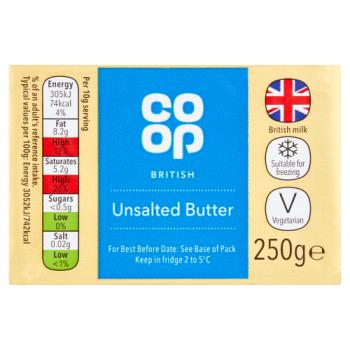 Co-op British Unsalted Butter 250g