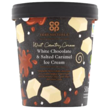 Co-op Irresistible White Chocolate & Salted Caramel Ice Cream 500ml 