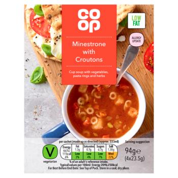 Co-op Minestrone with Croutons 4 x 23.5g (94g)