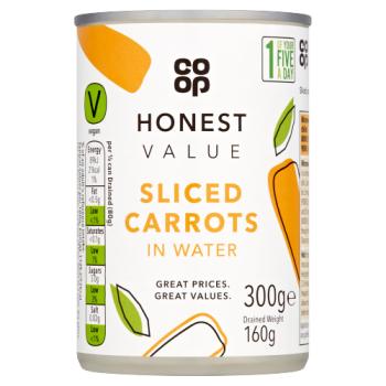 Co-op Honest Value Sliced Carrots in Water 300g