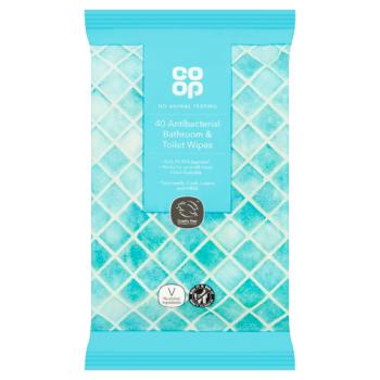 Co-op 40 Antibacterial Bathroom & Toilet Wipes