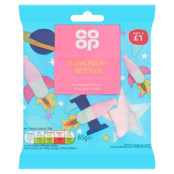 Co-op Bubblegum Bottles 65g