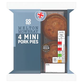 Co-op 4 Melton Mowbray Mini Pork Pies 200g