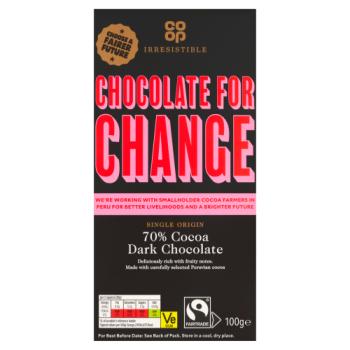 Co-op Irresistible Single Origin 70% Cocoa Dark Chocolate 100g