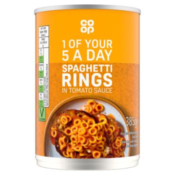 Co-op Spaghetti Rings in Tomato Sauce 385g