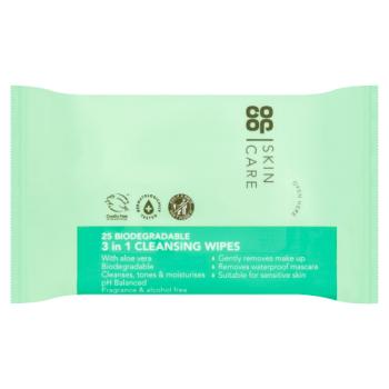 Со-ор Skin Care 25 Biodegradable 3 in 1 Cleansing Wipes