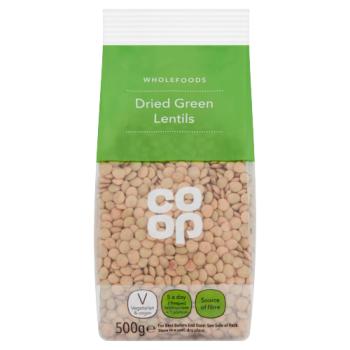 Co-op Wholefoods Dried Green Lentils 500g