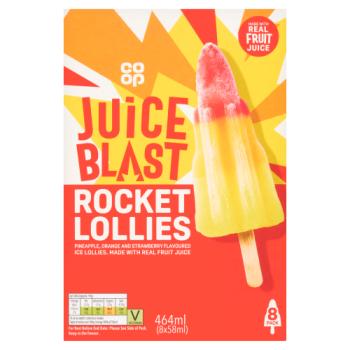 Co-op Juice Blast Rocket Lollies 8 x 58ml (464ml)