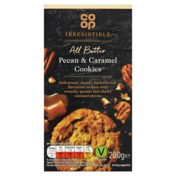 Co-op Irresistible All Butter Pecan & Caramel Cookies 200g