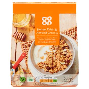 Co-op Honey, Raisin & Almond Granola 500g