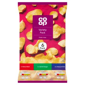 Co Op Variety Pack Potato Crisps 6 X 25g