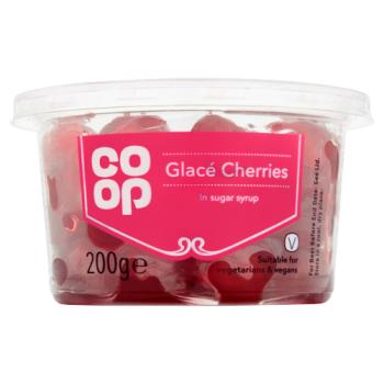 Co Op Glacé Cherries in Sugar Syrup 200g