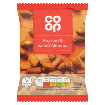 Co Op Roasted & Salted Almonds 100g