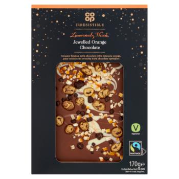 Co-op Irresistible Fairtrade Luxuriously Thick Jewelled Orange Chocolate 170g