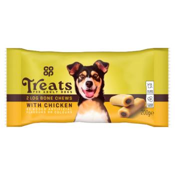 Co-op 2 Log Bone Chews with Chicken Treats for Adult Dogs 200g