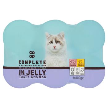 Co-op In Jelly Tasty Chunks for Adult Cats +1 Year 6 x 400g (2.4kg)