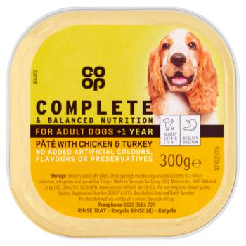 Co-op Complete & Balanced Nurtition Pate with Chicken & Turkey for Adult Dogs +1 Year 300g