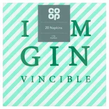 Co-op I Am Gin Vincible 20 Napkins 3 Ply 33 x 33cm