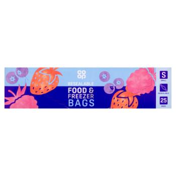 Co-op 25 Small Resealable Food & Freezer Bags