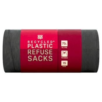 Co-op 15 Tie Handle 75 Litre Refuse Sacks