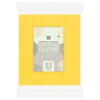 Co-op 3 Wipe 'n' Dry Cloths