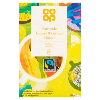Co-op Fairtrade Ginger & Lemon Infusion 20 Bags 40g