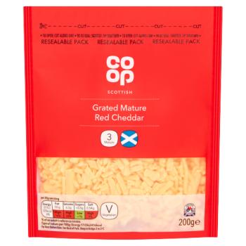 Co-op Scottish Grated Mature Red Cheddar 200g