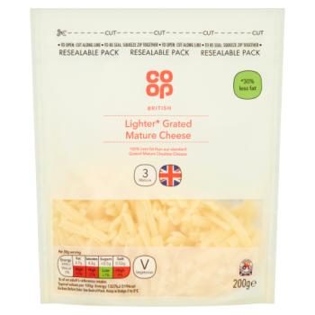 Co-op British Lighter Grated Mature Cheese 200g
