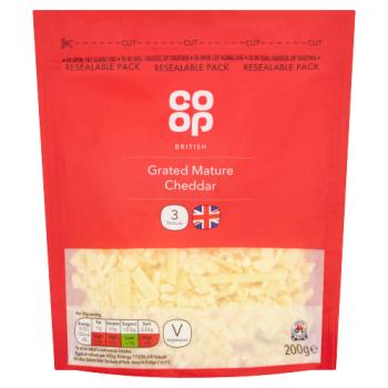 Co-op British Grated Mature Cheddar 200g