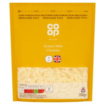 Co-op British Grated Mild Cheddar 200g