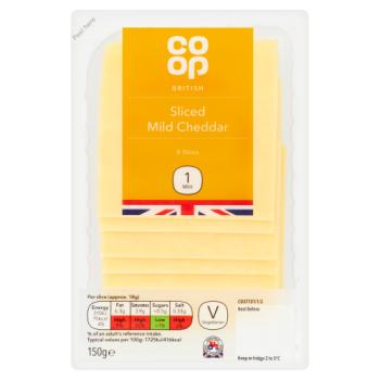 Co-op Sliced Mild Cheddar 150g