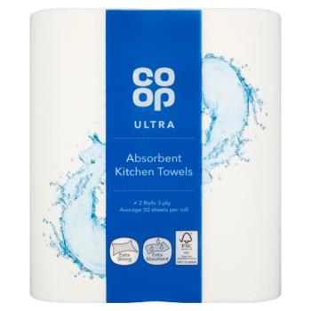 Co-op Ultra Absorbent Kitchen Towels 2 Rolls