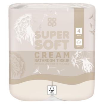 Co-op Super Soft Cream Bathroom Tissue 4 Rolls