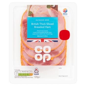 Co-op British Thick Sliced Breaded Ham 5 Slices 120g