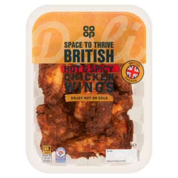 Co-op Space to Thrive British Hot & Spicy Chicken Wings 350g
