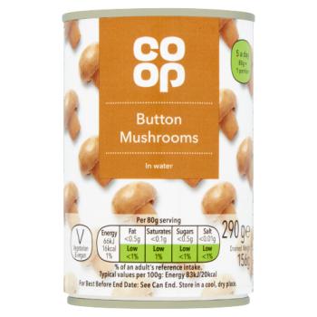 Co-op Button Mushrooms in Water 290g