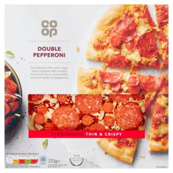 Co-op Double Pepperoni Stonebaked Thin & Crispy 333g