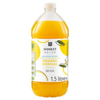 Co-op Honest Value Orange Cordial 1.5 Litre