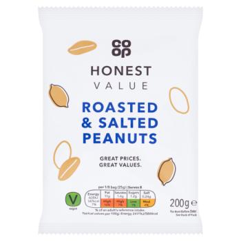 Co-op Honest Value Roasted & Salted Peanuts 200g