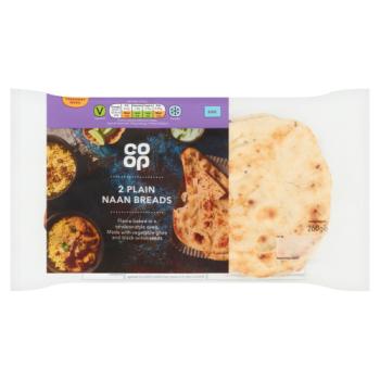 Co-op 2 Plain Naan Breads 260g