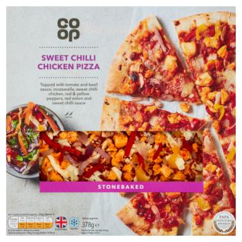 Co-op Sweet Chilli Chicken Pizza Stonebaked 378g